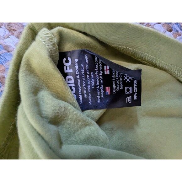 Urban Outfitters Lucid FC Patch Tee Green Powder Pink Men's XL Crew Neck - Picture 4 of 7